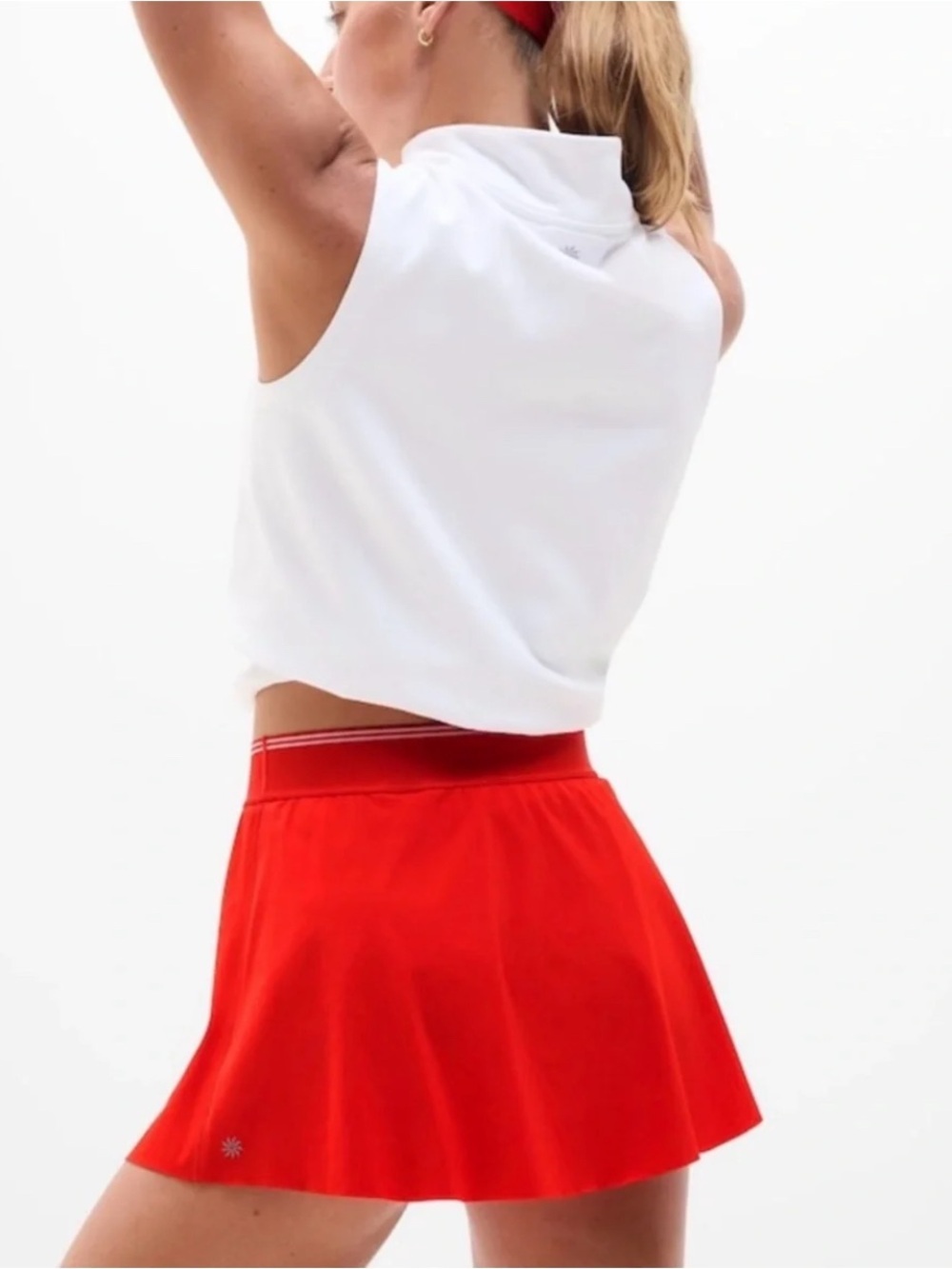 Athleta womens red ace advantage tipped 13 1/2 skort XL